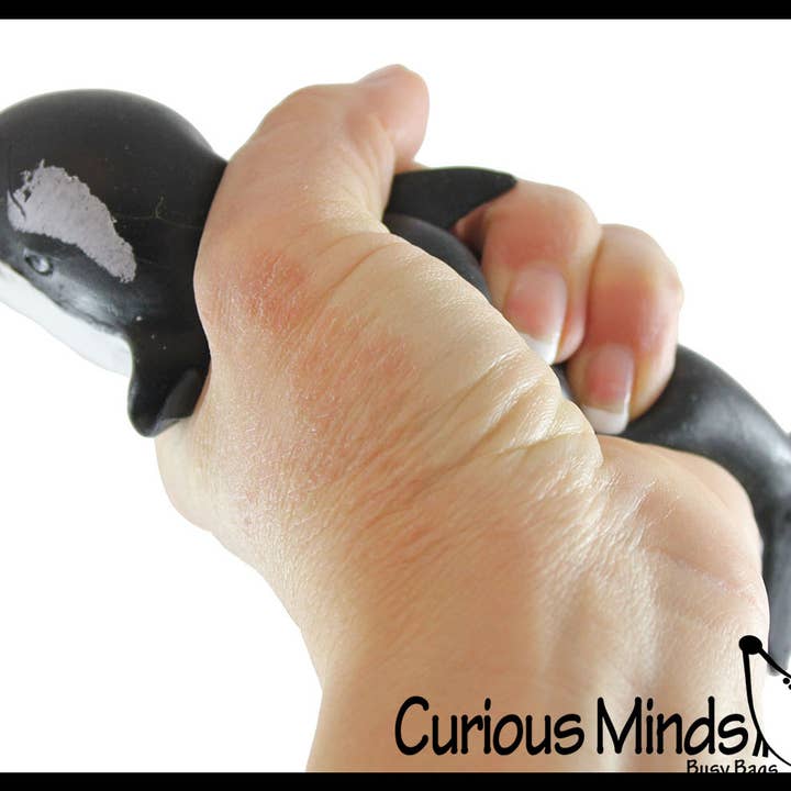 Curious Minds Toys - Vente Jouet mou – enfant et bébé - 1 jouet extensible et compressible Orca, rempli de perles croustillantes, Fidg3