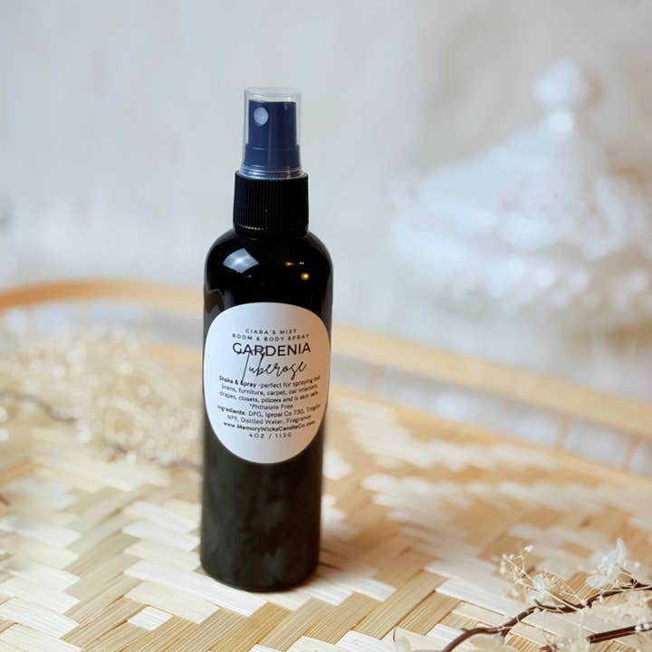 MemoryWicks Candle Co. - Wholesale Room & Linen Spray - Gardenia Tuberose, 4oz. Room & Body Spray
