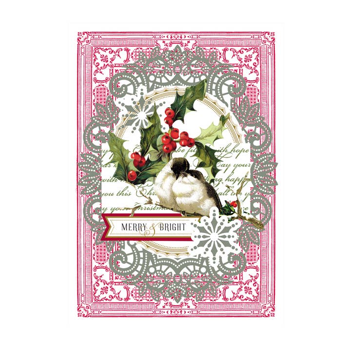 Birds with Holly Single Greeting Card for wholesale by Anna Griffin Inc