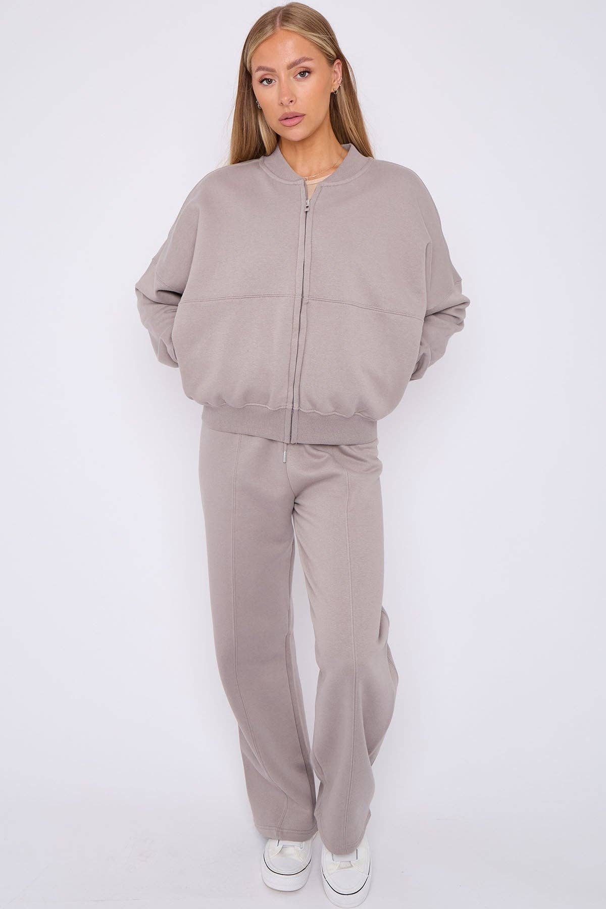 AX Labels - Wholesale Top & Pant Set (NOT Loungewear) - Women's - Oversized Bomber Style Fleece Zipper Co-ord61