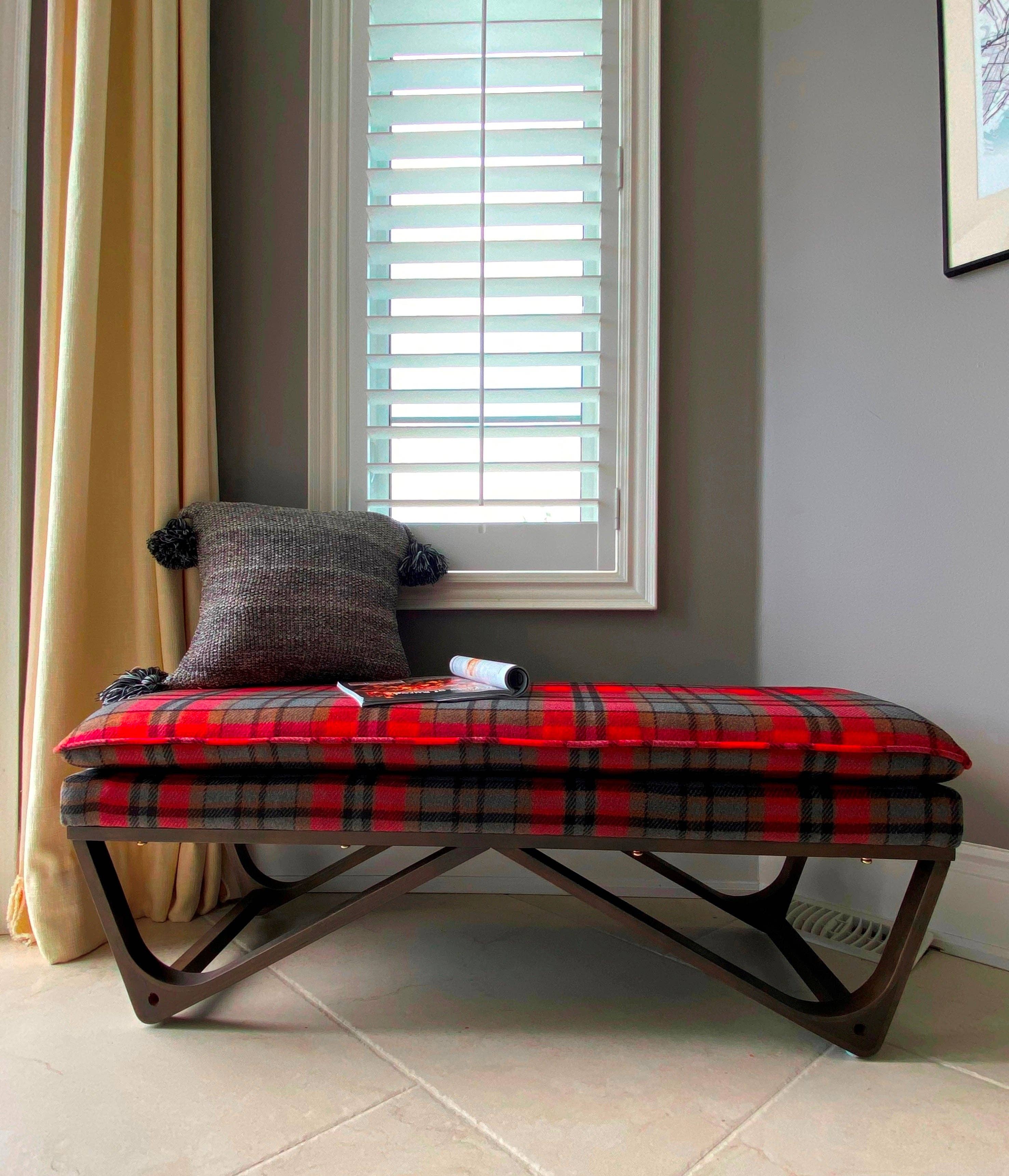 Seat4uhome – Banco por atacado – Banco Highland xadrez estofado Hendraheim 48" Hendraheim2