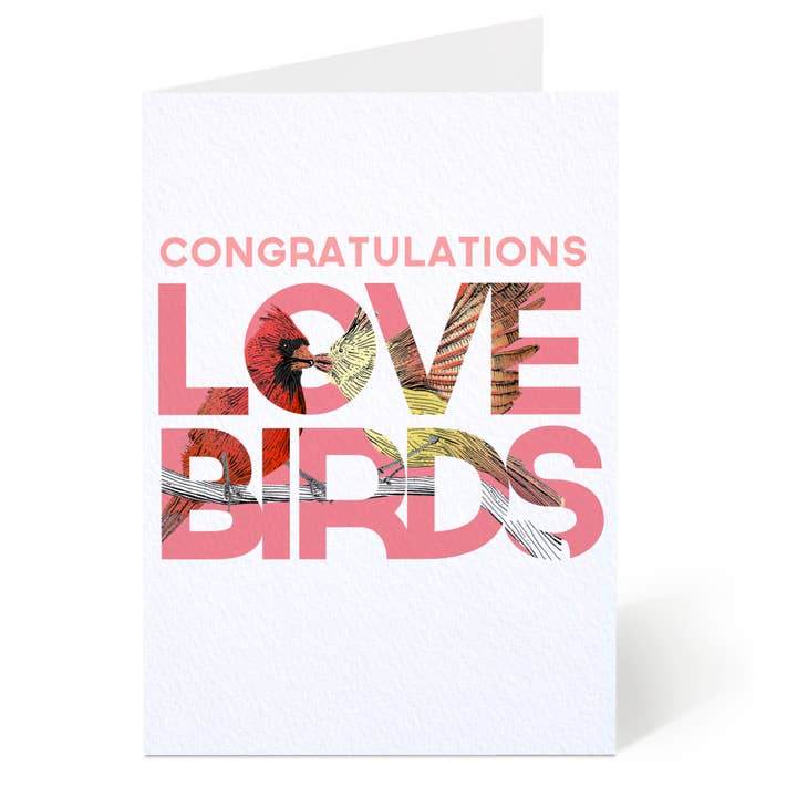 Gefeliciteerd Lovebirds Trouwkaart voor wholesale door Oliver Stockley