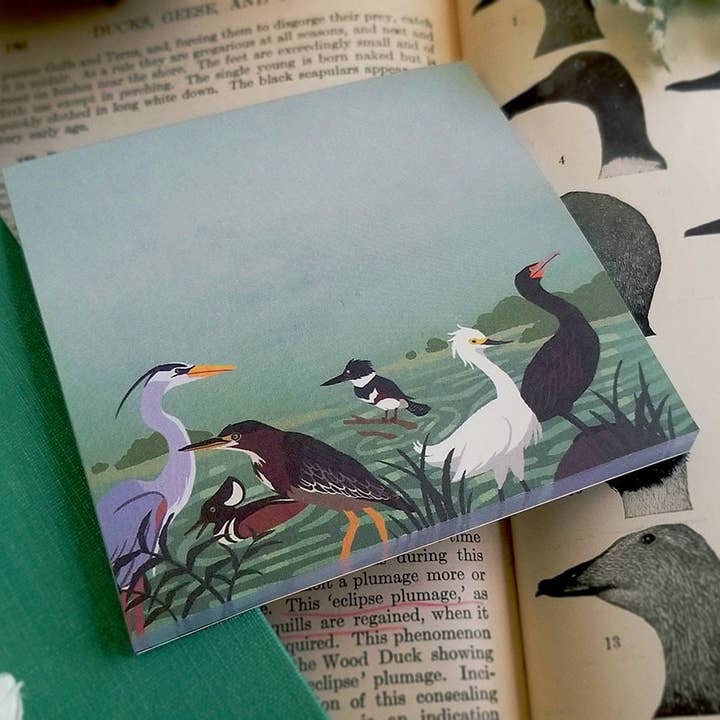 River Birds Memo Pad for wholesale by Lucky Dewdrop Designs