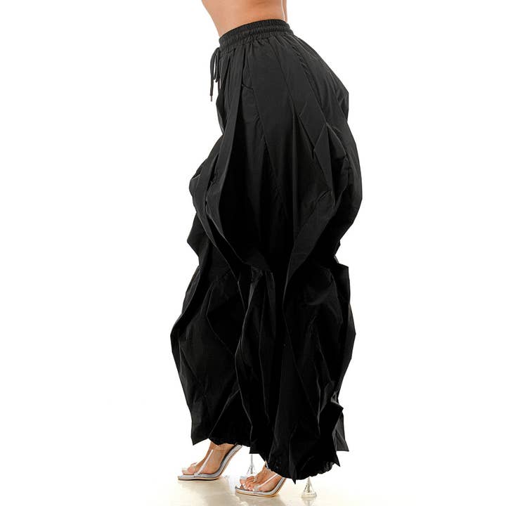 omgstyles - Wholesale Pants - Women's - Oversized Wide Leg Ruffle Jogger Pants1
