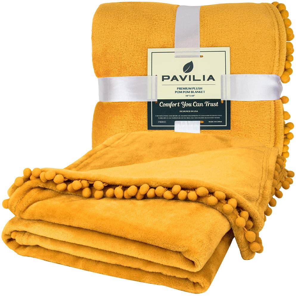 Pavilia – wholesale Prydnadsfilt – Filt med pompom-fransar66