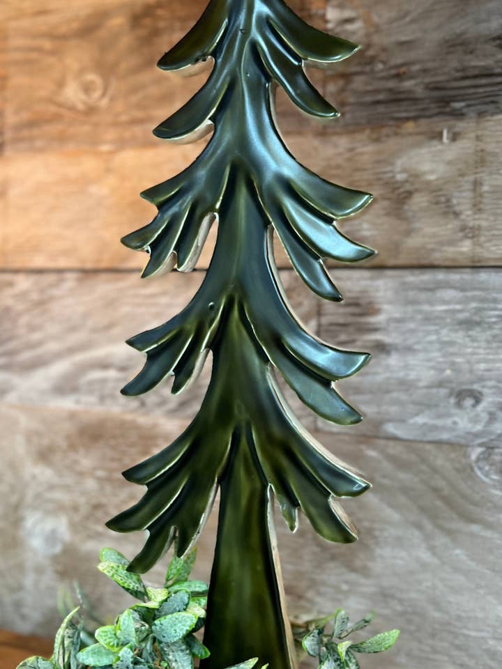 Down Swept Green Enamel Wooden Tree 24x8in for wholesale by Wholesale Home Decor