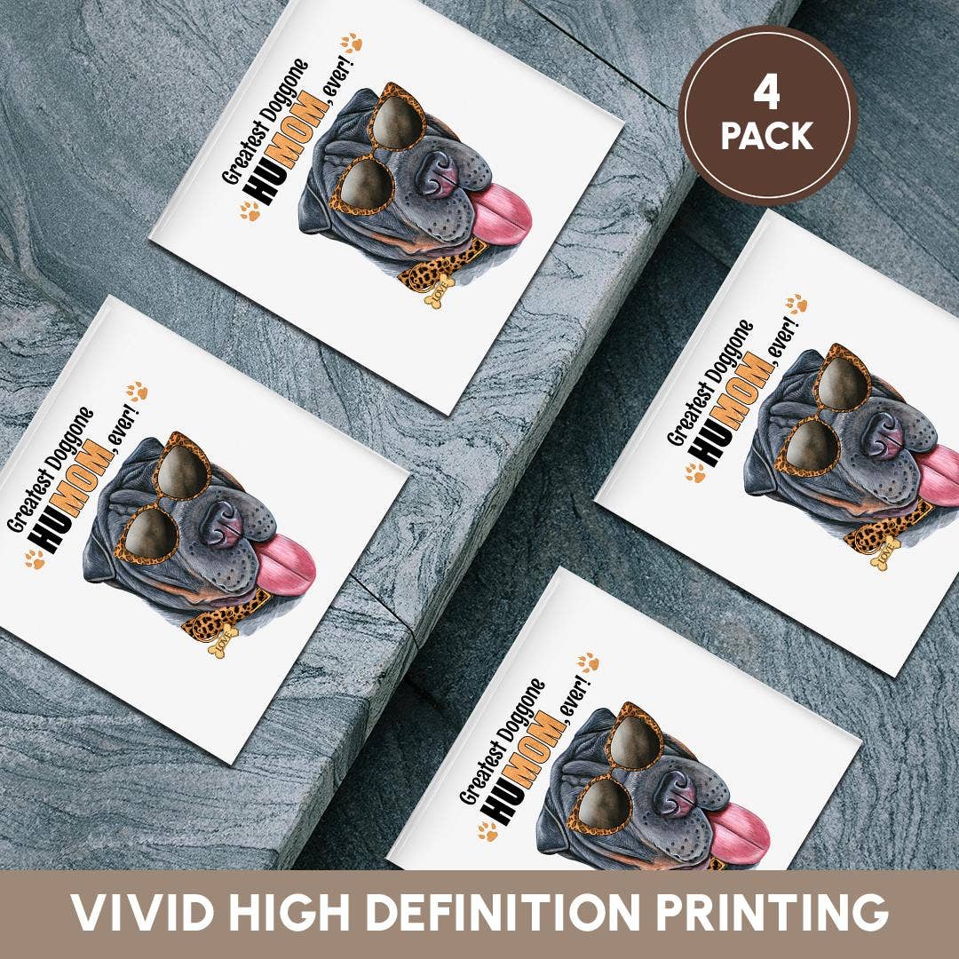 3dRose - Wholesale Coasters - 3dRose, An Adorable Black Shar Pei Dog Ready for Mom on Mothers Day, Coaster5