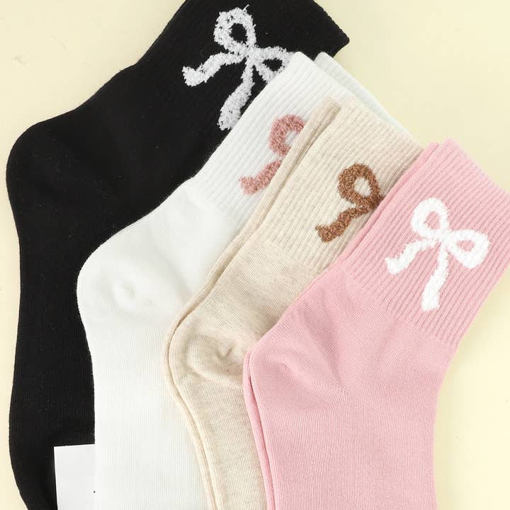 SP Sophia Collection - Wholesale Socks - Women's - Bow Theme Comfort Cotton Knit Socks