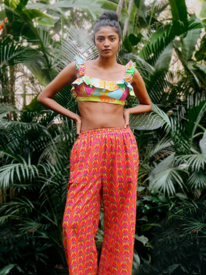 Patterned Digital Printed Cotton Lace Pant for wholesale by Chogaa NYC