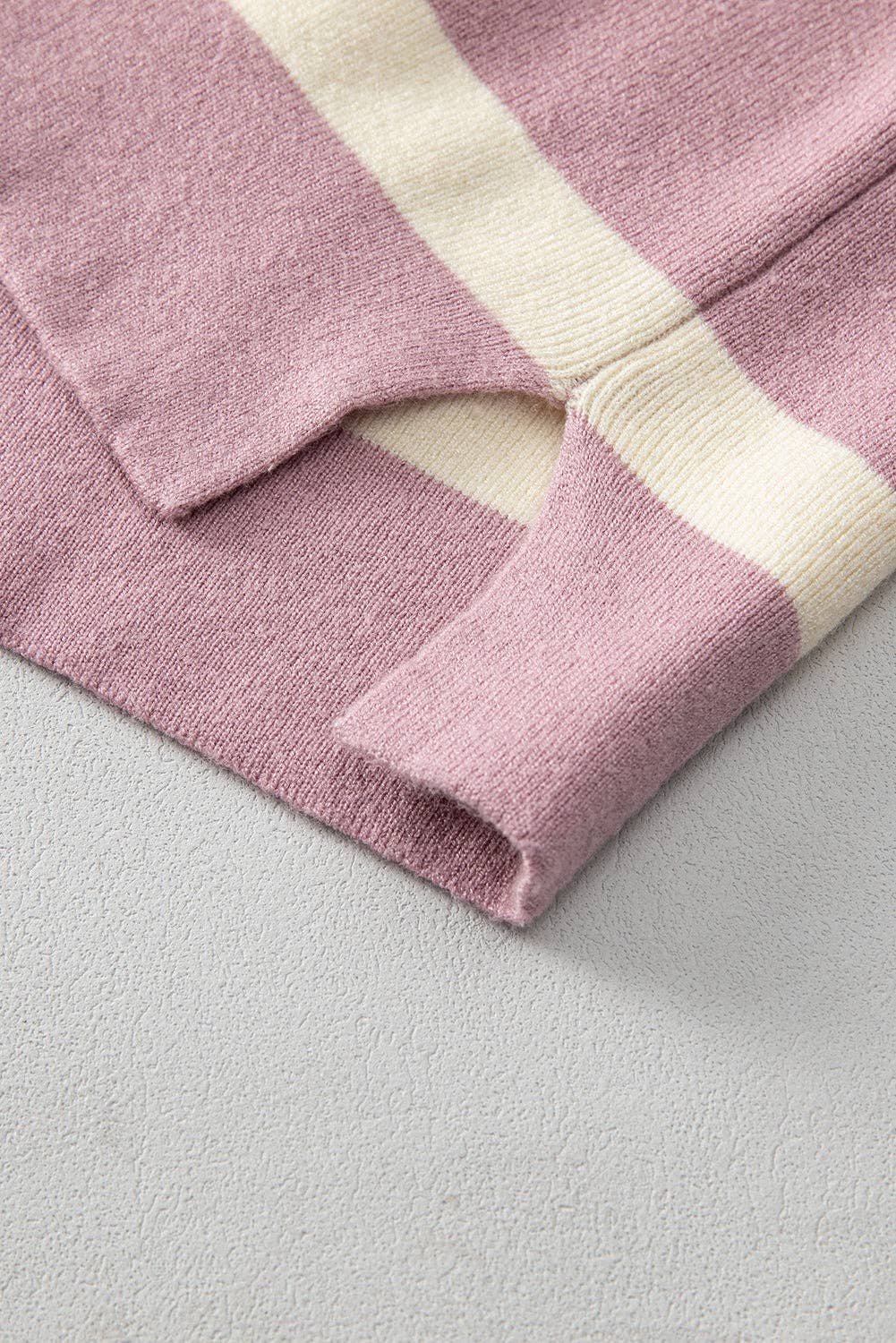 Amaryllis Apparel - Wholesale Tunic Sweater - Women's - Stripe Colorblock Oversized Sweater15