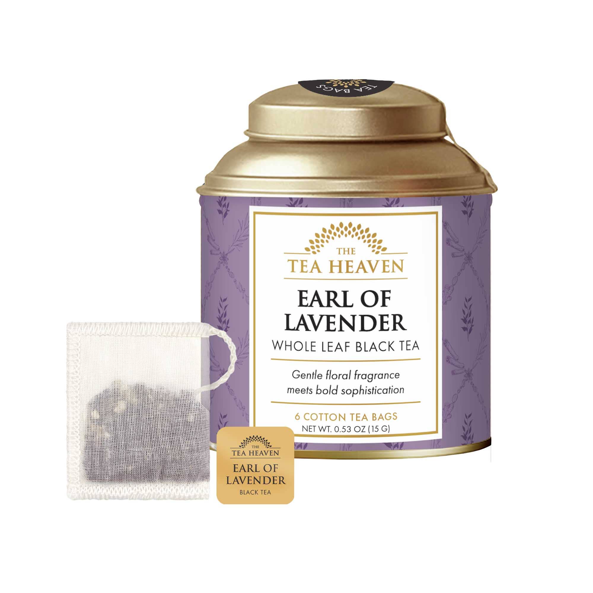 The Tea Heaven – wholesale Tea bags – Earl of Lavender Mini Tea Bag Canister