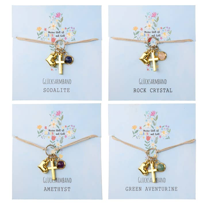 Armband Bunte Welt 6-sort. goldfarben H. 7 cm, VE 24 für den Großhandel von Gilde Handwerk Macrander GmbH & Co. KG