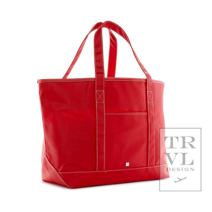 TRVL Design - Wholesale Tote Bag - Women's - Maxi Tote - Coated Canvas Large Red *New!