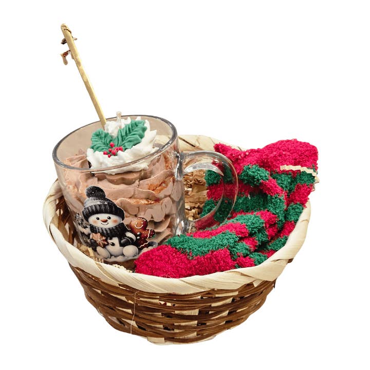 Sab&co - Wholesale Jar/Filled Candle - Chestnut Brown Sugar Candle – Cocooning set with socks