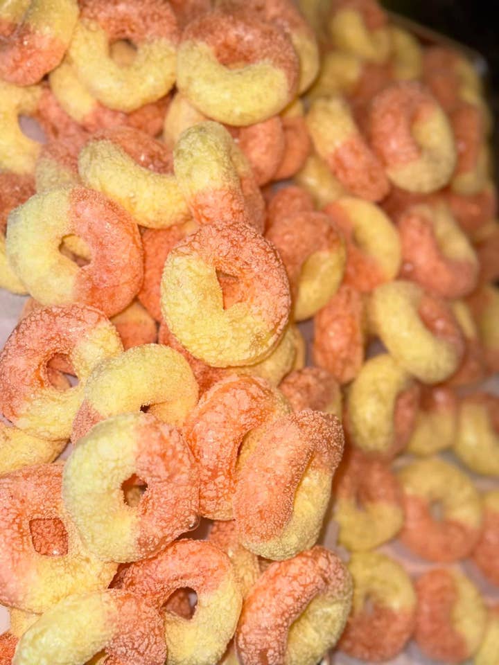 Freeze Dried Peach Rings for wholesale by Creative Queen Boutique