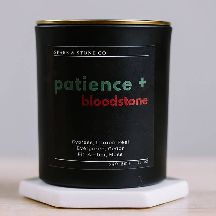 Paciencia + Vela de Piedra de Sangre para venta al por mayor de Spark & Stone Co