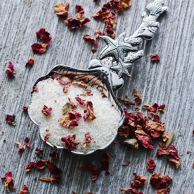 Beach House Teas - Wholesale Sugar/Sweetener - Rose Petal infused artisan culinary sugar