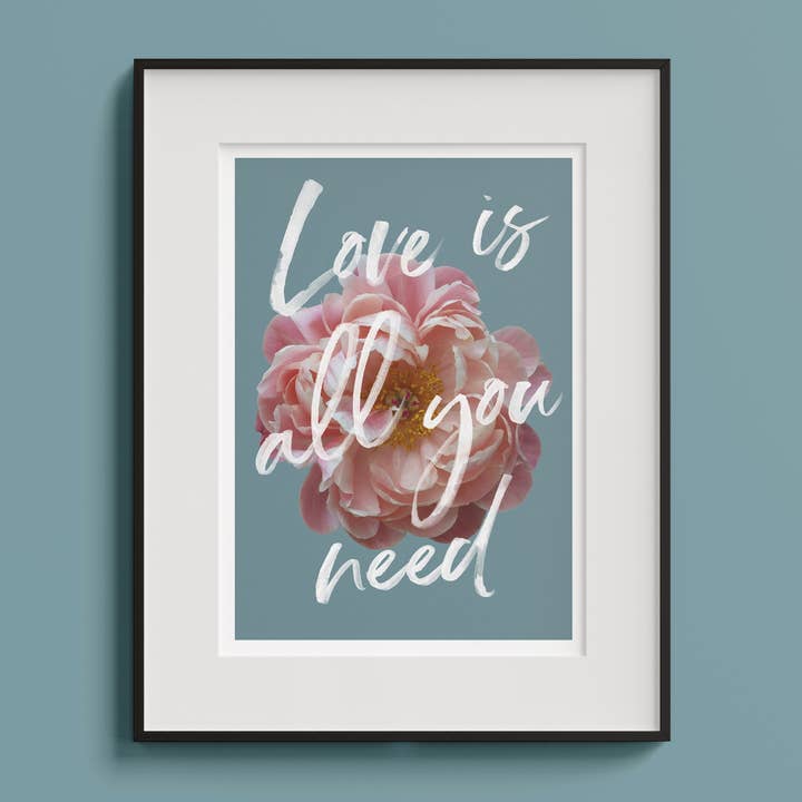 Love Is All You Need A4 Art Print for wholesale by Hands & Hearts
