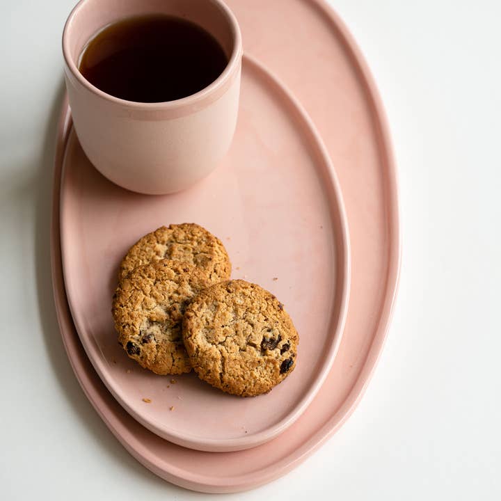Creating Comfort Lab - Wholesale Platter - Handmade Oval Porcelain Serving Platter. Powder Pink3