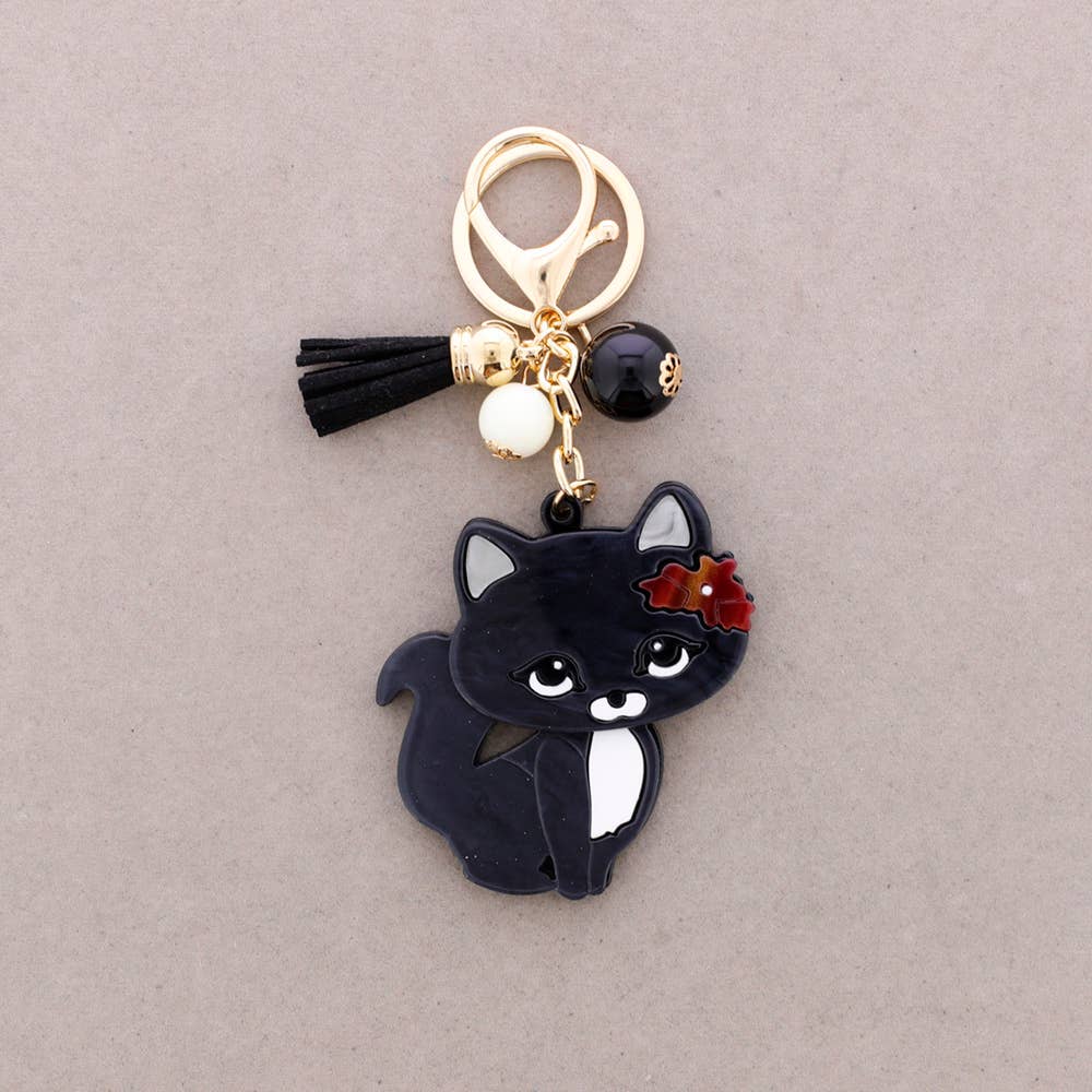 Sonata - Wholesale Snap Jewelry - Resin Cat Keychain2