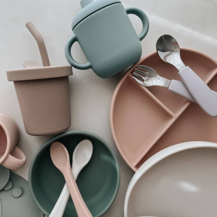 Maighan Distribution - Wholesale Drinking Glass/Cup - Kids & Baby - noüka Straw Cup 6 OZ - Lily Blue6