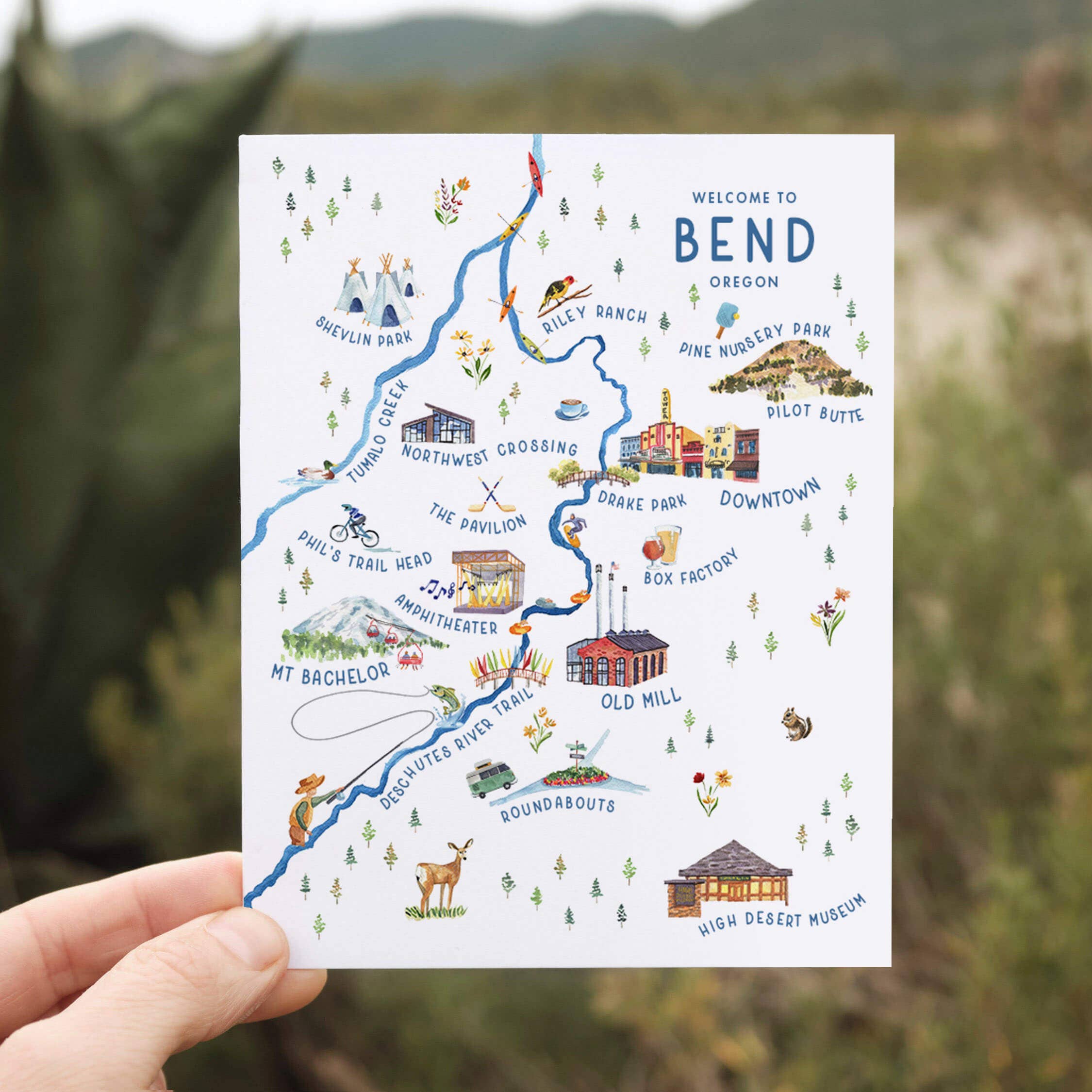 Watercolor Wednesday - Vente Carte de vœux classique - Carte de vœux de Bend, Oregon | Design de carte illustrée2