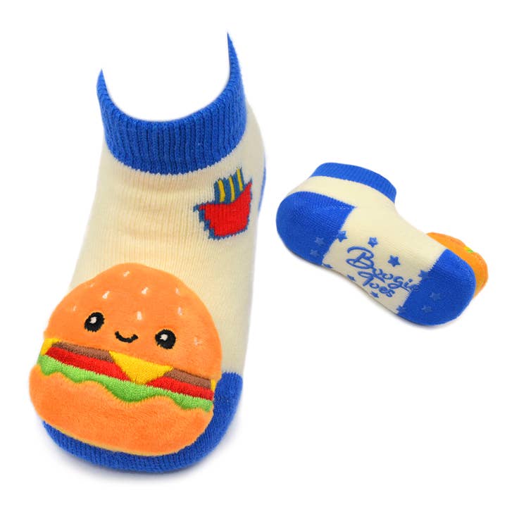 Cheeseburger - Boogie Toes Rattle Socks for wholesale by Boogie Toes