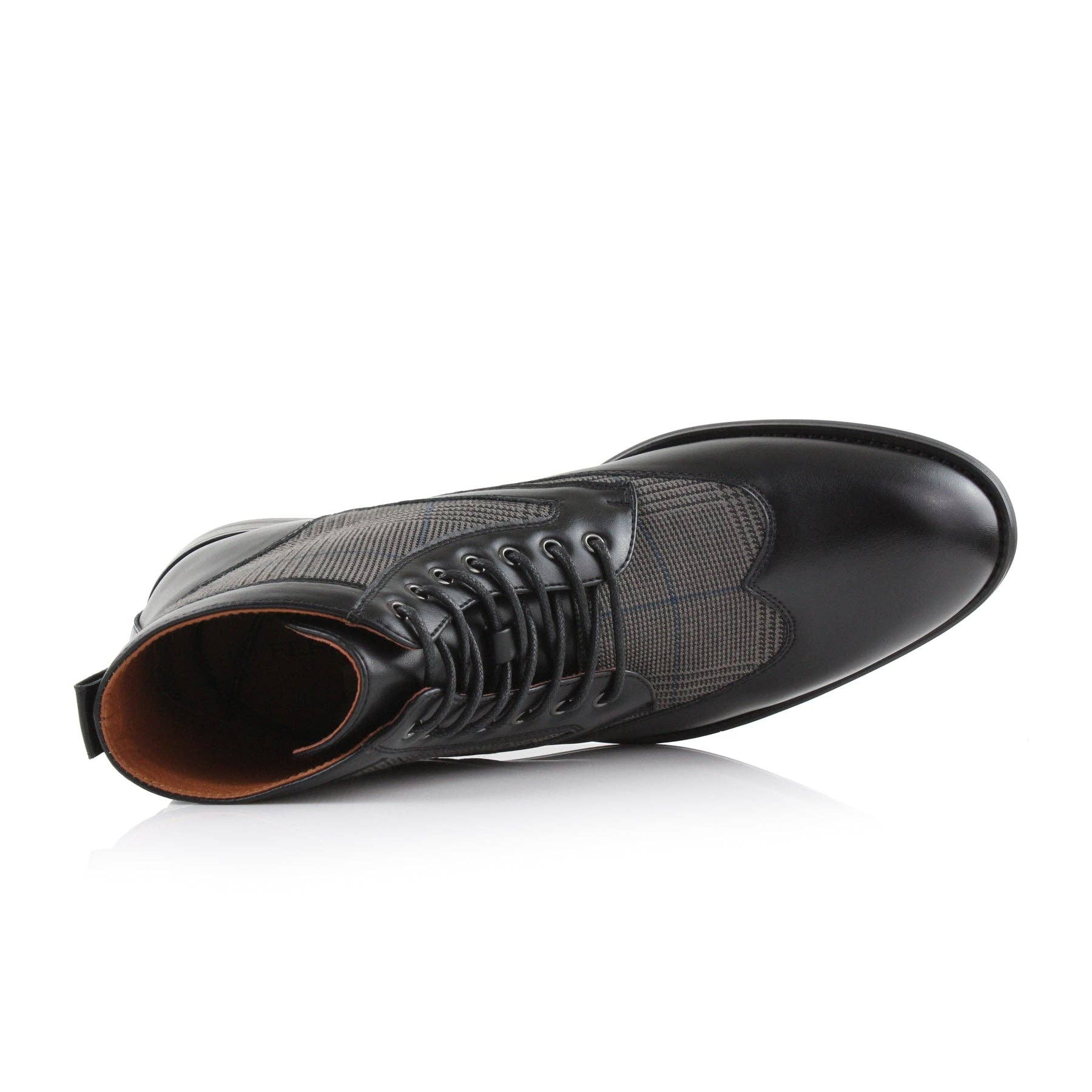 Xadrez preto Botas masculinas Gideon Wingtip Duo-Texturizadas para venda a revendedores na Faire5