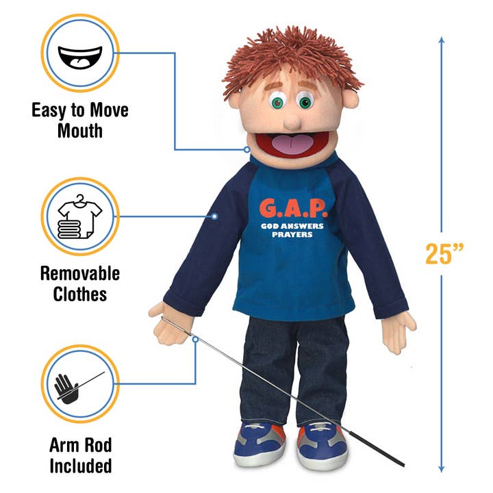 Silly Puppets - Wholesale Puppet - Kids & Baby - Silly Puppets Christian Boy G.A.P. God Answers Prayers (25")