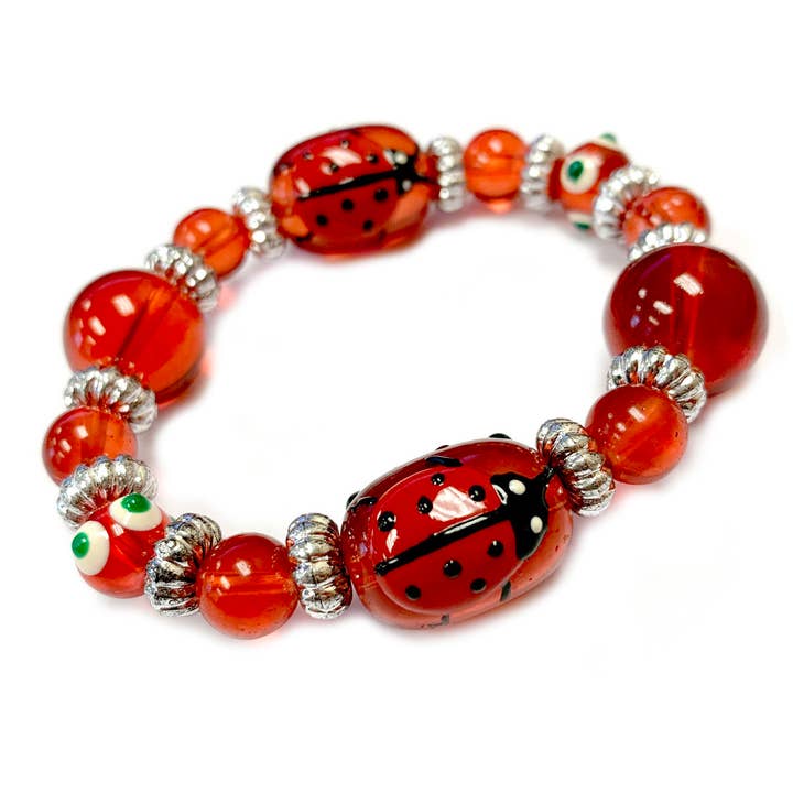 Fiona Accessories – Engroshandel Perlearmbånd – Børn – Hjerte Børn Armbånd Håndmalet Beaded Red Heart2