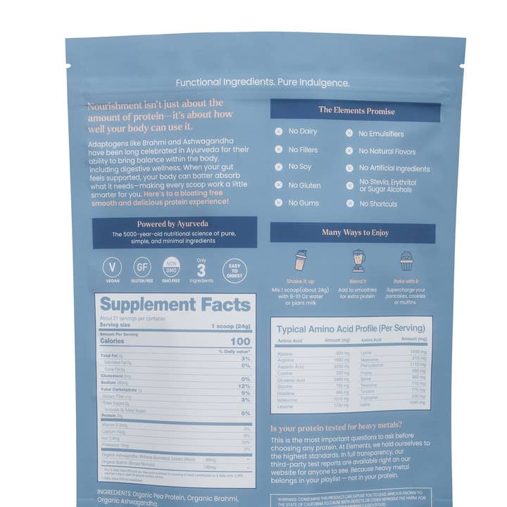 Elements Truffles - Vente Poudres protéinées/superaliments - Poudre de Protéines Végétales : Sans Saveur (21 Portions)1
