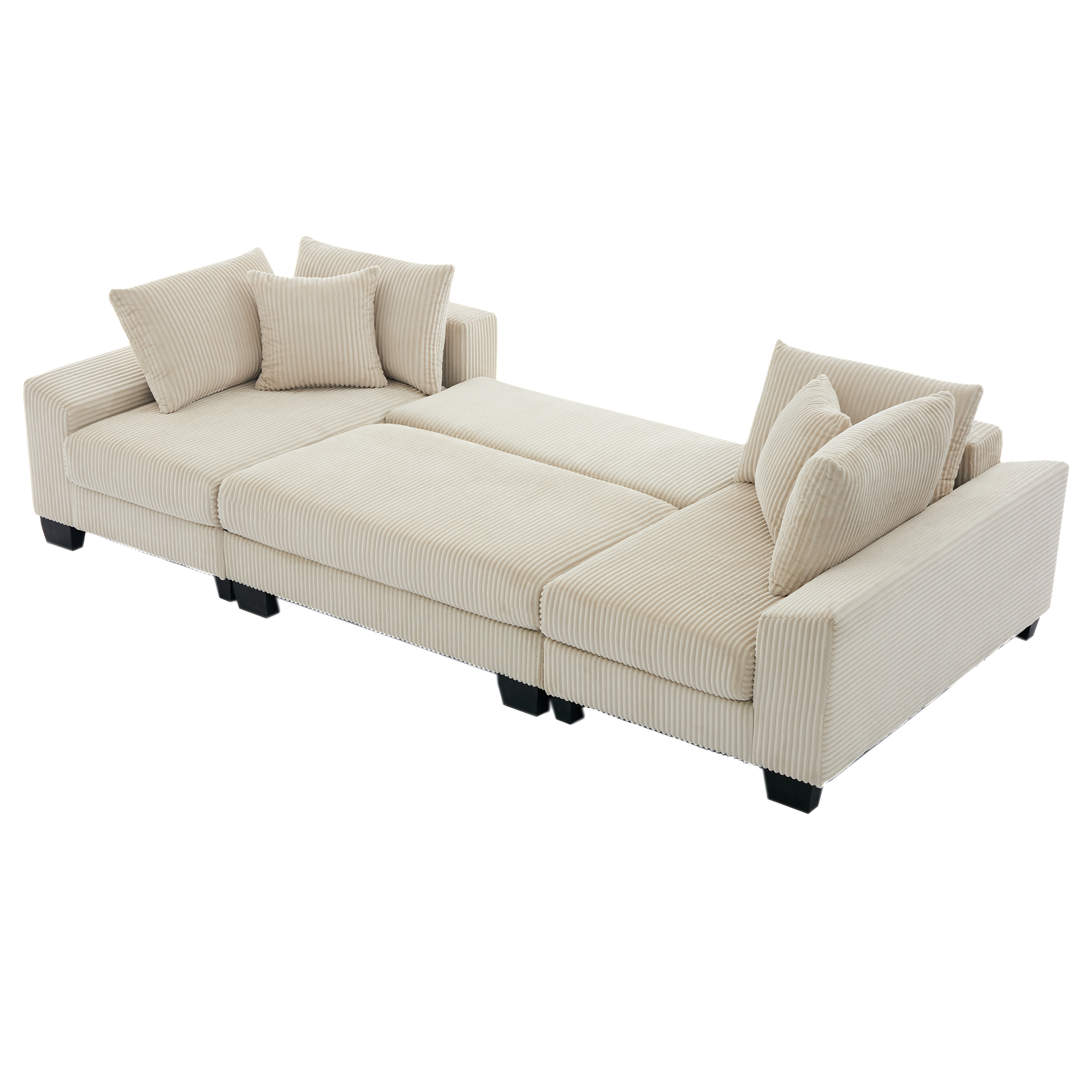 39F Inc. - Wholesale Sofa - 114" U-Shaped Sleeper Sofa with Pull-Out Bed & Chaise24