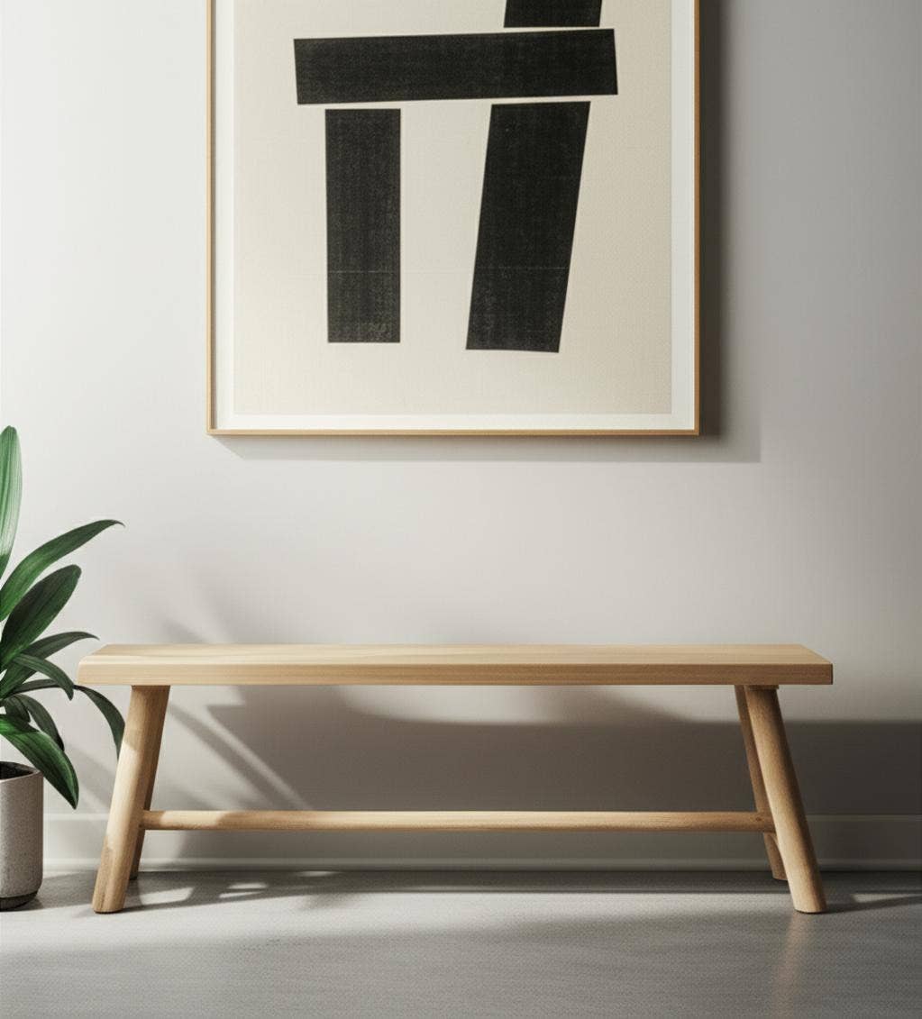 HomeRoots - Wholesale Bench - 56" Natural Distressed Solid Wood Live Edge Bench0