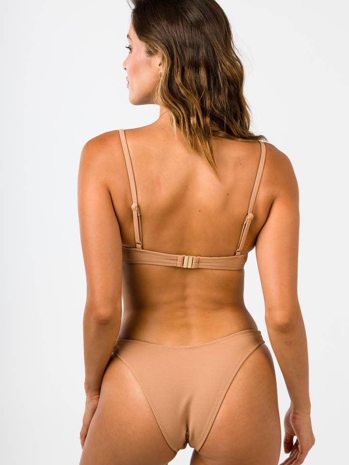 Pantalones de natación Addis - Camel Rib para venta al por mayor de Two Sparrow Australia
