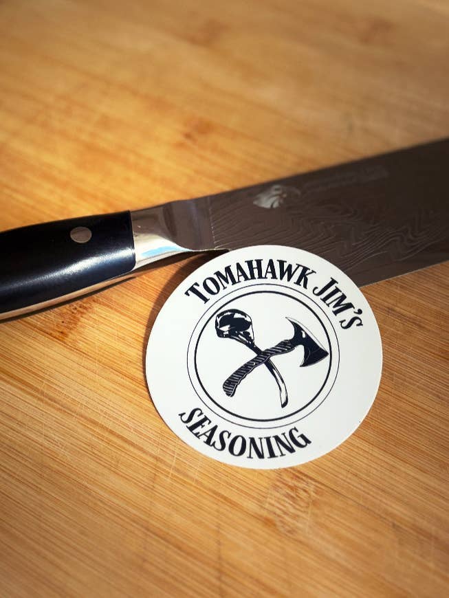 OG Aufkleber für den Großhandel von Tomahawk Jim’s Seasoning