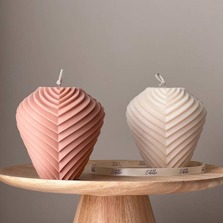 Large Ribbed Candle for wholesale by Estelle Studio