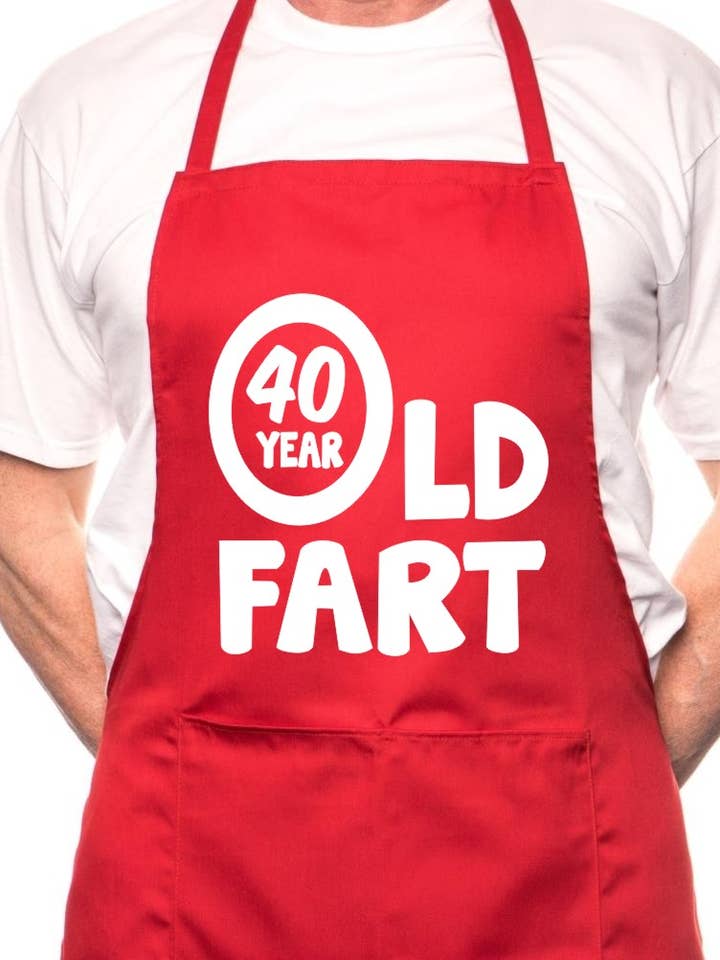 40 Year Old Fart Birthday BBQ Cooking Apron for wholesale by Print4U