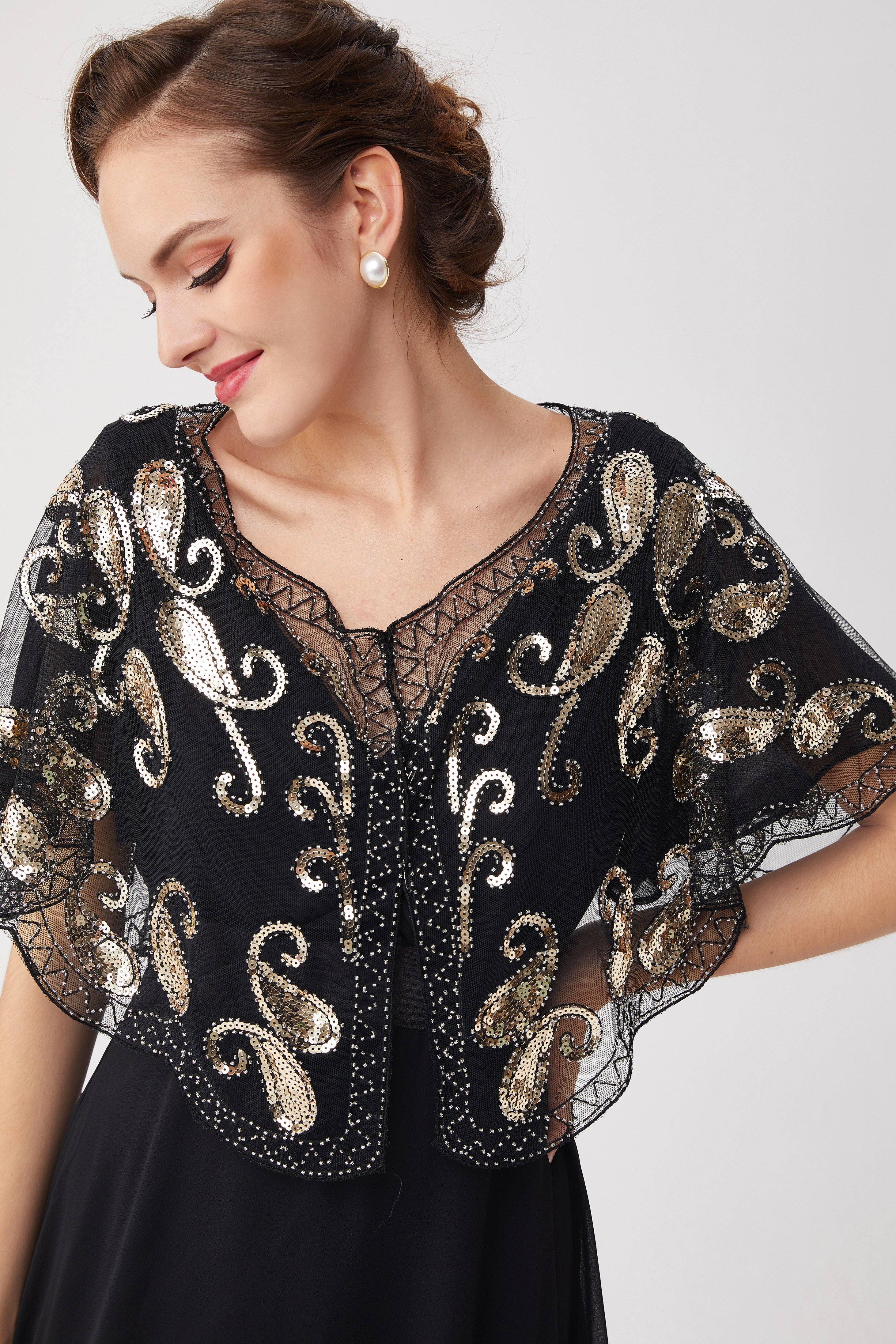 BABEYOND - Wholesale Wrap - Women's - 1920s Sequin Beaded Gatsby Shawl3