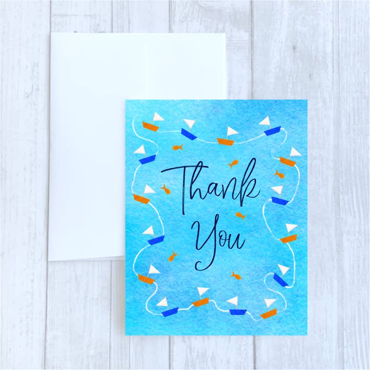 Nautical Thank You Card for wholesale by inkpaperfable