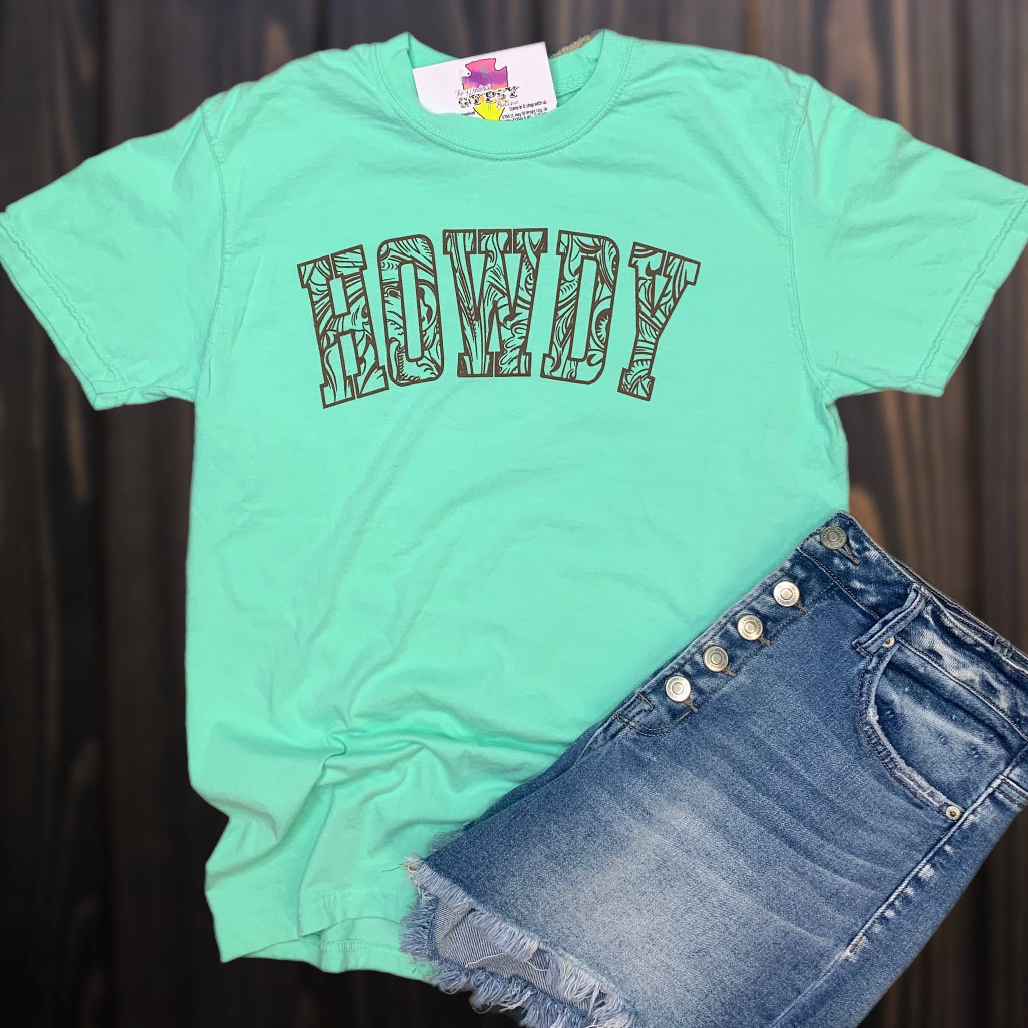 Windmill Gypsy Wholesale – Großhandel T-Shirt mit Siebdruck – Damen – Vintage-T-Shirt mit Howdy-Grafik0