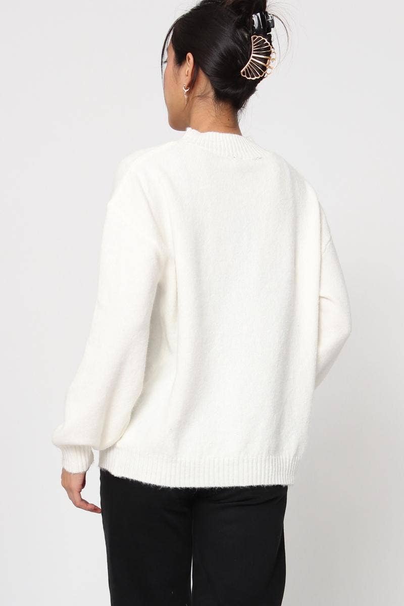 DIX-ONZE - Wholesale Knit Sweater - Women's - Soft Plain Sweater – Round Neck & Long Sleeves11