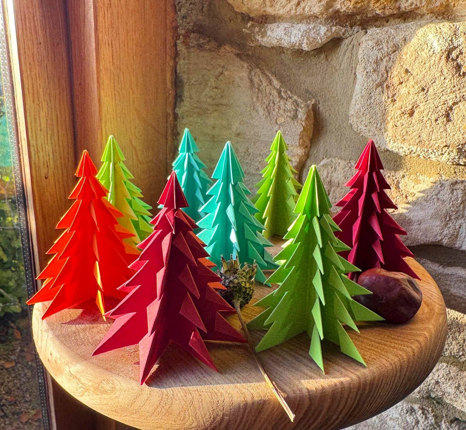 Elf Kendal Hippies – wholesale Christmas decoration – Origami Christmas tree 7cm tall, handmade by Honor Shen uk2