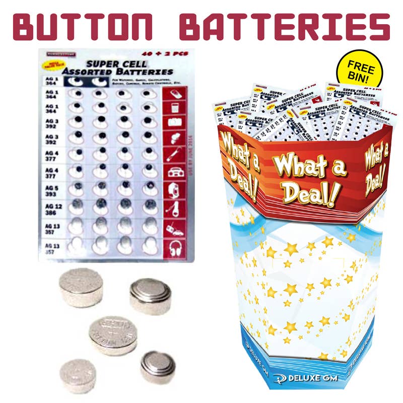 Deluxe Import Trading - Wholesale Charger - 96pc 40 Pack Button Batteries Display0