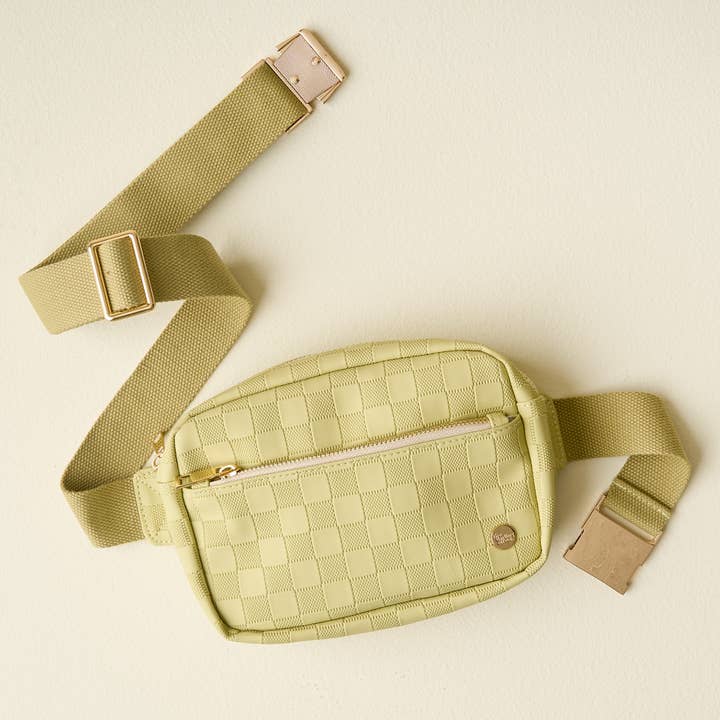 Urban Check Belt Bag-Green for wholesale by The Darling Effect