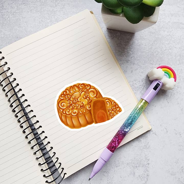 Muijistudio - Wholesale Sticker - Rabbit Mooncake Sticker, Mid Autumn Festival, Moon Festival1