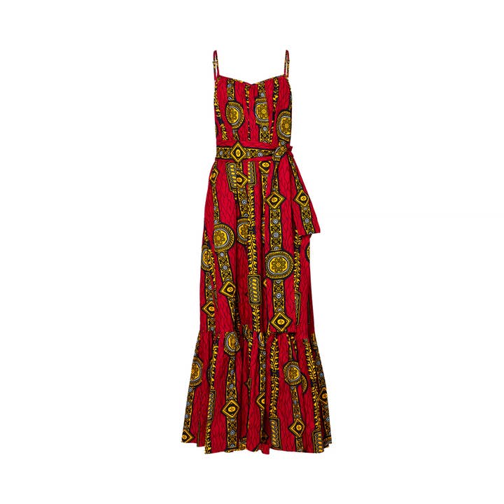 Maxi Dress - Red/Gold Design for wholesale by Royal Priesthood