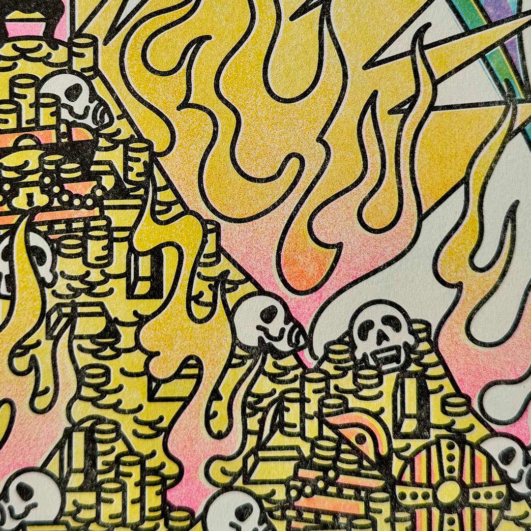 StarKeep Studio - Wholesale Art Print - The Mad King Risograph Print | 11x17 Riso Print4