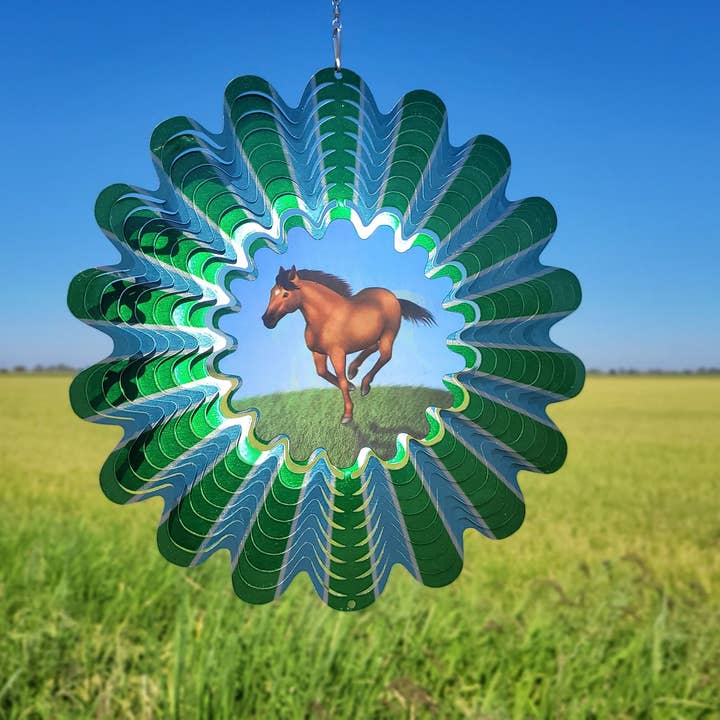Spinfinity Designs - Wholesale Wind Spinner - Animated Horse - Large Wind Spinner