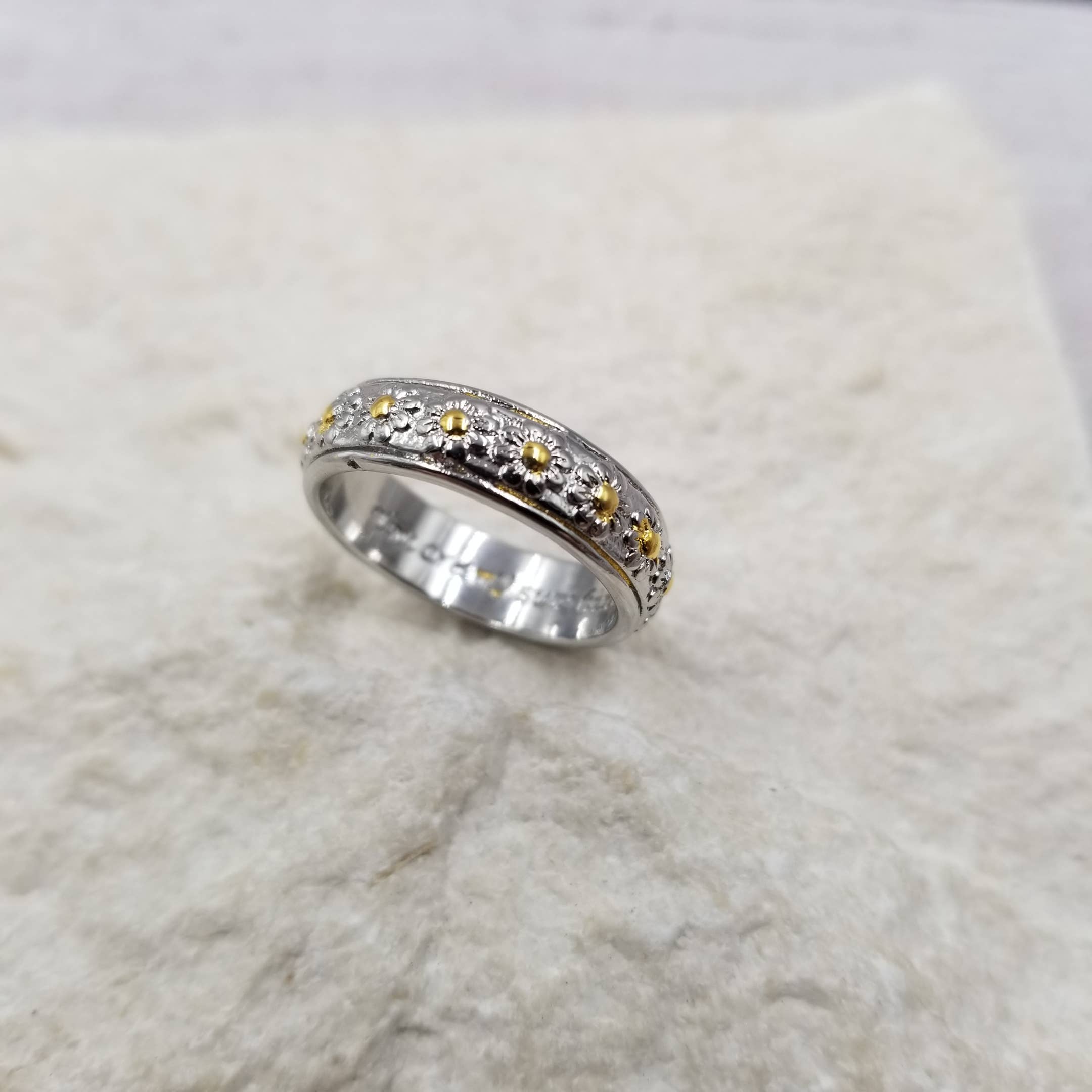 Treasure Wholesale - Wholesale Band/Stacked Ring - Silver Daisy Ring - You Are My Sunshine2
