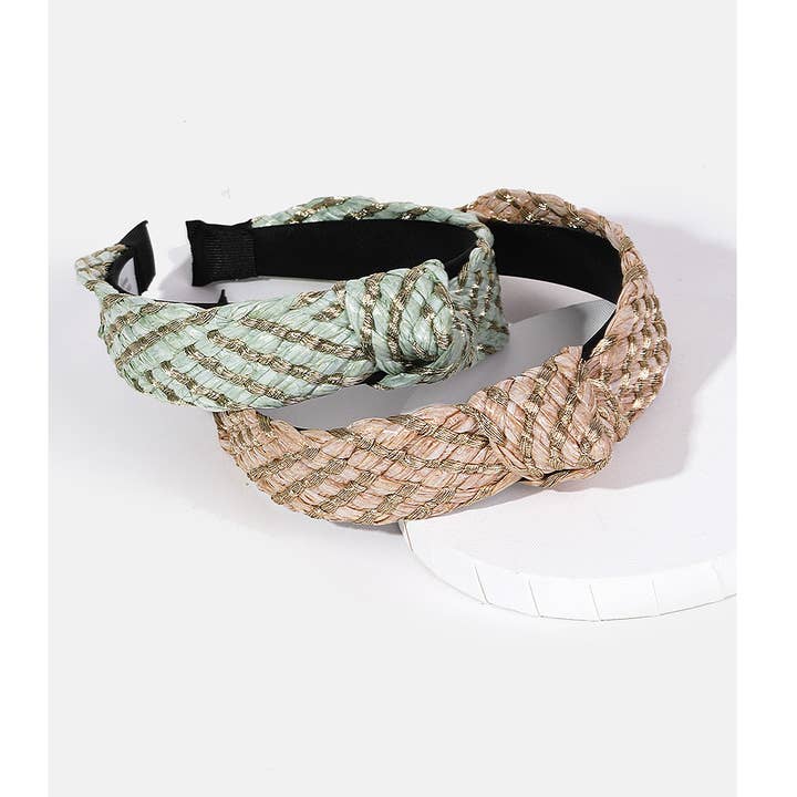 Striped Braided Twist Headband Set for wholesale by Collections by Fame Accessories